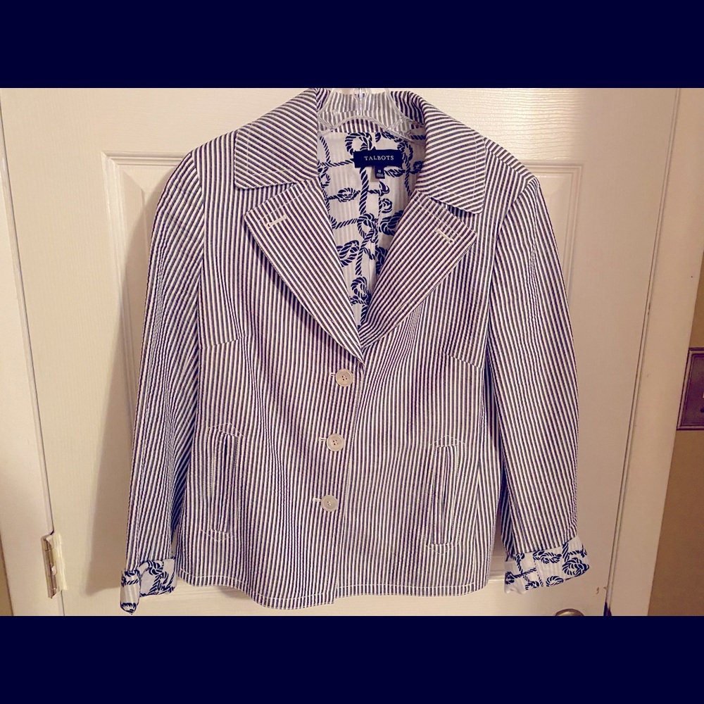 Talbots sear sucker blazer
